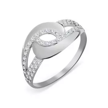 Кольцо с фианитами Линии Любви