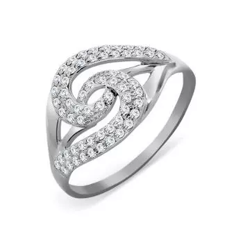 Кольцо с фианитами Линии Любви