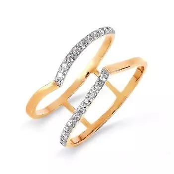 Кольцо с фианитами Линии Любви