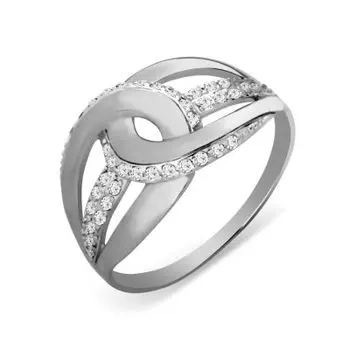 Кольцо с фианитами Линии Любви