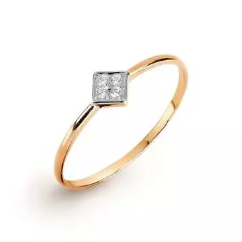 Кольцо с фианитами Линии Любви