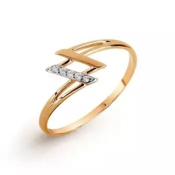 Кольцо с фианитами Линии Любви