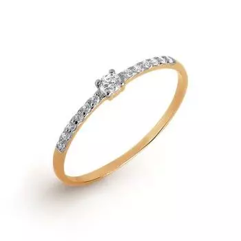 Кольцо с фианитами Линии Любви