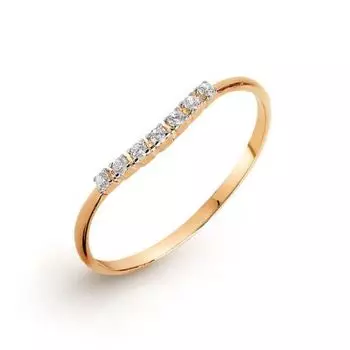 Кольцо с фианитами Линии Любви