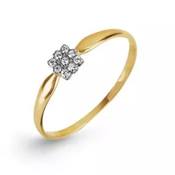 Кольцо с фианитами Линии Любви