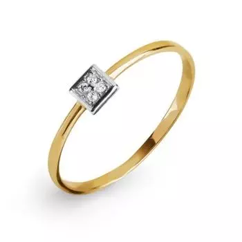 Кольцо с фианитами Линии Любви