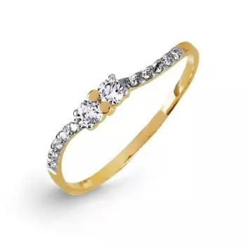 Кольцо с фианитами Линии Любви