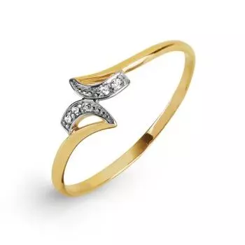 Кольцо с фианитами Линии Любви