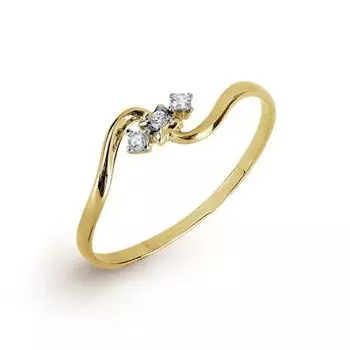 Кольцо с фианитами Линии Любви