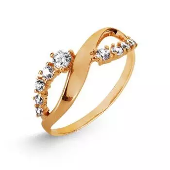 Кольцо с фианитами Линии Любви