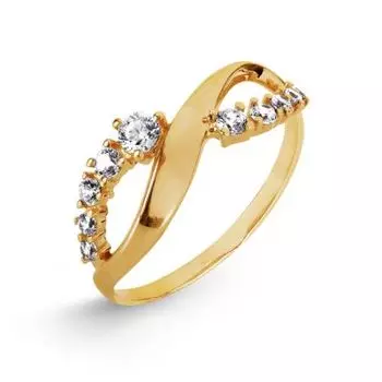 Кольцо с фианитами Линии Любви