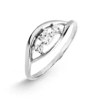Кольцо с фианитами Линии Любви
