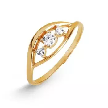 Кольцо с фианитами Линии Любви