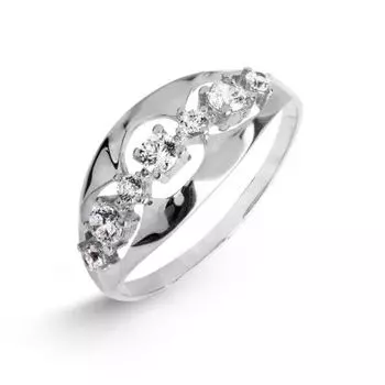 Кольцо с фианитами Линии Любви
