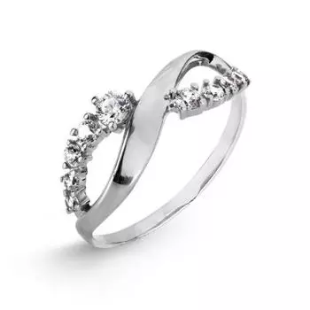 Кольцо с фианитами Линии Любви