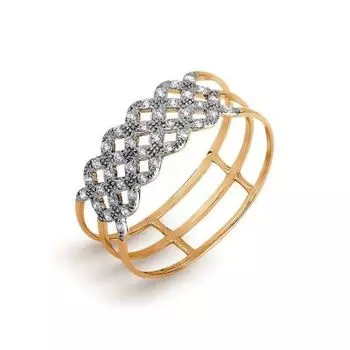 Кольцо с фианитами Линии Любви