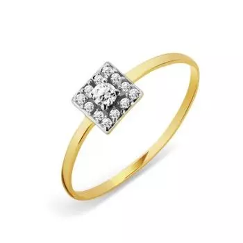 Кольцо с фианитами Линии Любви