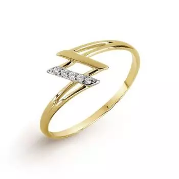 Кольцо с фианитами Линии Любви