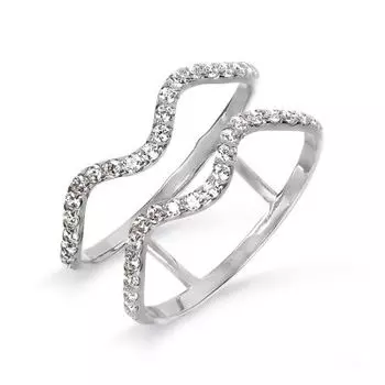 Кольцо с фианитами Линии Любви