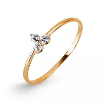 Кольцо с фианитами Линии Любви