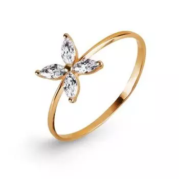 Кольцо с фианитами Линии Любви