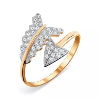 Кольцо с фианитами Линии Любви