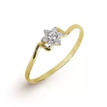 Кольцо с фианитами Линии Любви