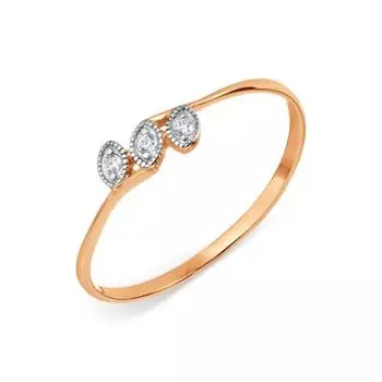 Кольцо с фианитами Линии Любви