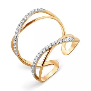 Кольцо с фианитами Линии Любви