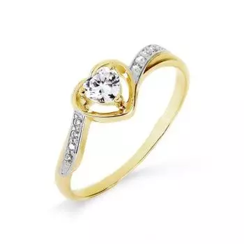 Кольцо с фианитами Линии Любви