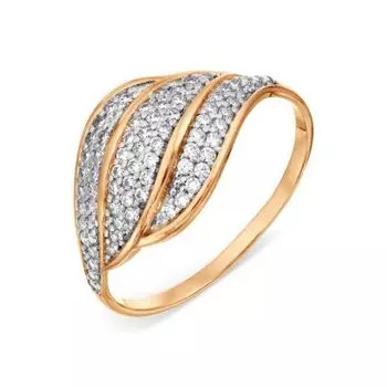 Кольцо с фианитами Линии Любви