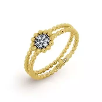 Кольцо с фианитами Линии Любви