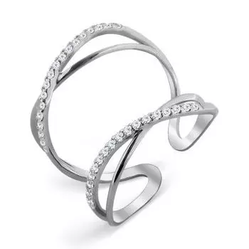 Кольцо с фианитами Линии Любви