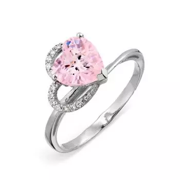 Кольцо с фианитами Линии Любви