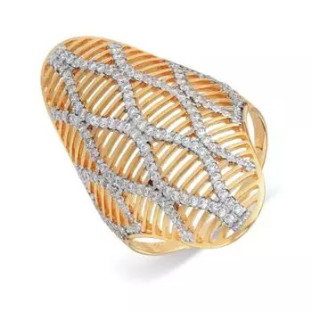 Кольцо с фианитами Линии Любви