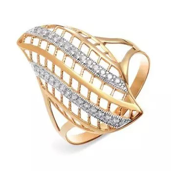 Кольцо с фианитами Линии Любви