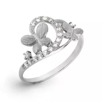 Кольцо с фианитами Линии Любви