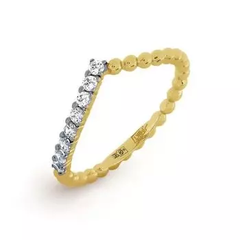 Кольцо с фианитами Линии Любви