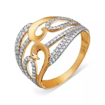 Кольцо с фианитами Линии Любви