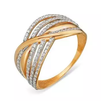 Кольцо с фианитами Линии Любви