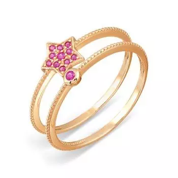 Кольцо с фианитами Линии Любви