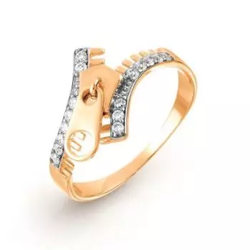 Кольцо с фианитами Линии Любви