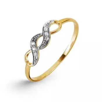 Кольцо с фианитами Линии Любви