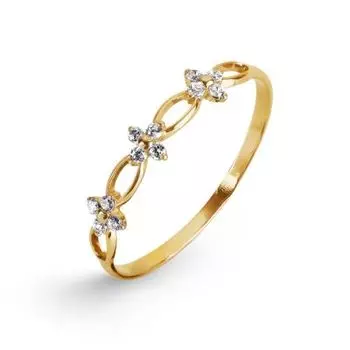 Кольцо с фианитами Линии Любви