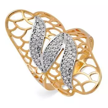 Кольцо с фианитами Линии Любви