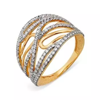 Кольцо с фианитами Линии Любви