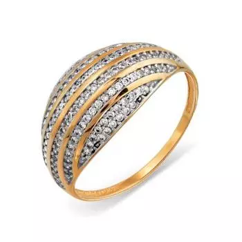 Кольцо с фианитами Линии Любви