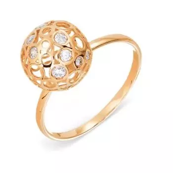 Кольцо с фианитами Линии Любви