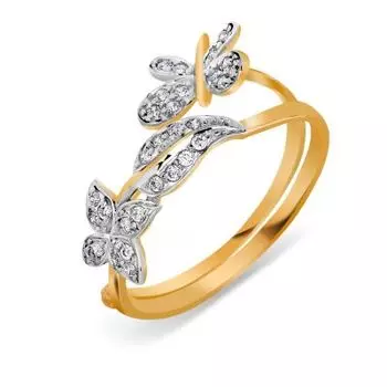 Кольцо с фианитами Линии Любви