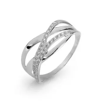 Кольцо с фианитами Линии Любви